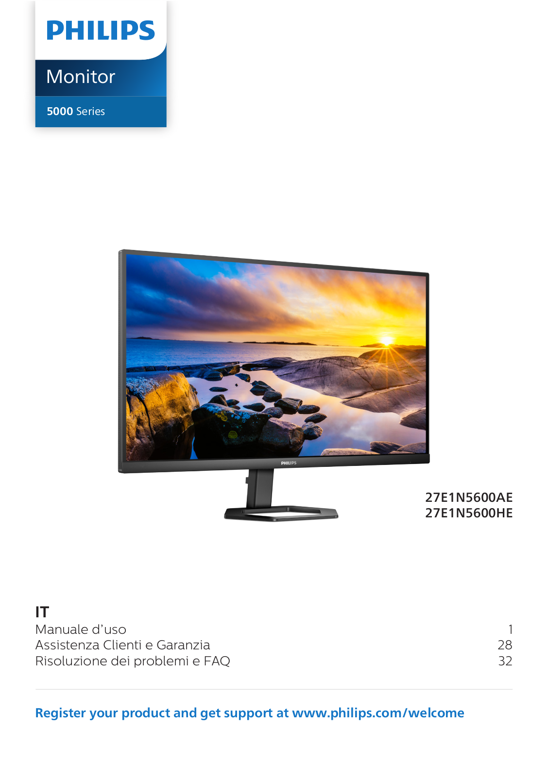 Philips 27E1N5600AE/00, 27E1N5600HE/00, 27E1N5600HE/01, 27E1N5600AE/01 user manual