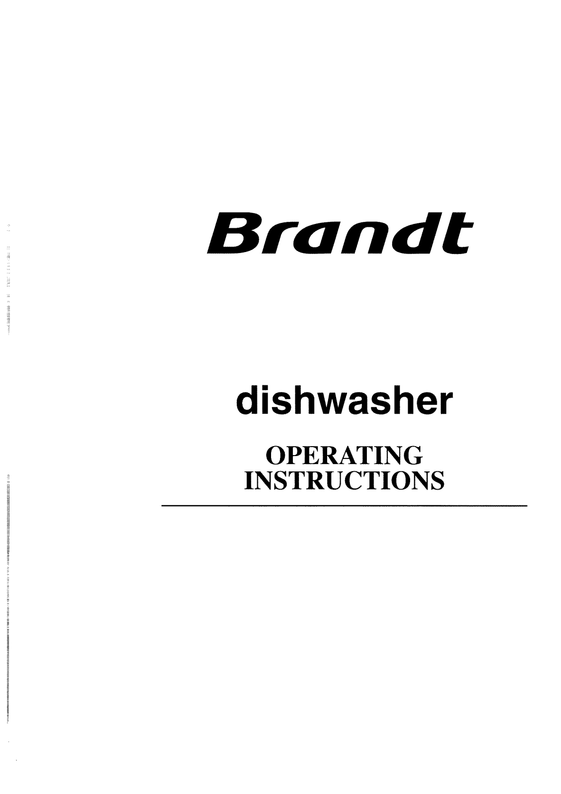 BRANDT DWF371WU User Manual