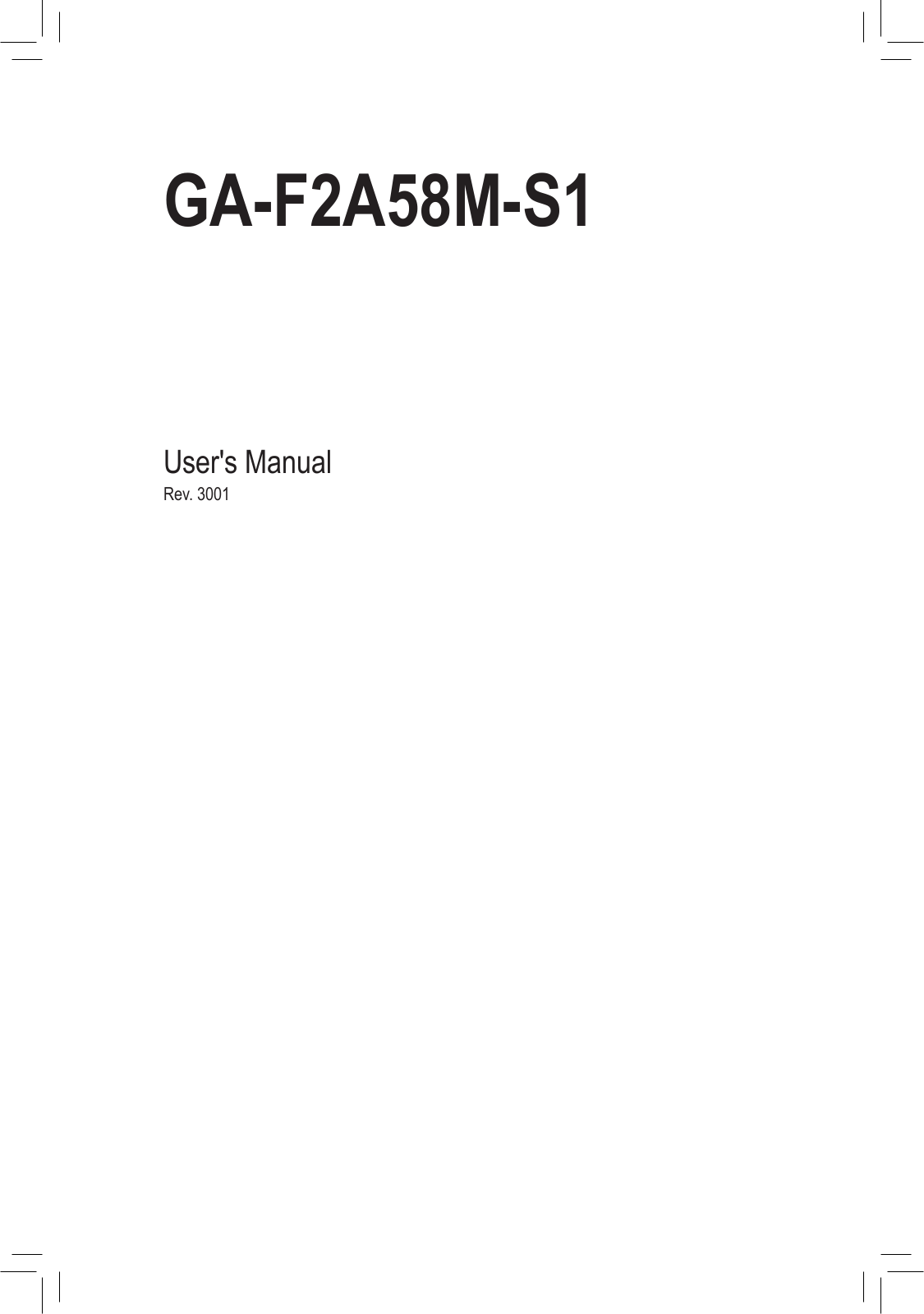 Gigabyte GA-F2A58M-S1 User Manual