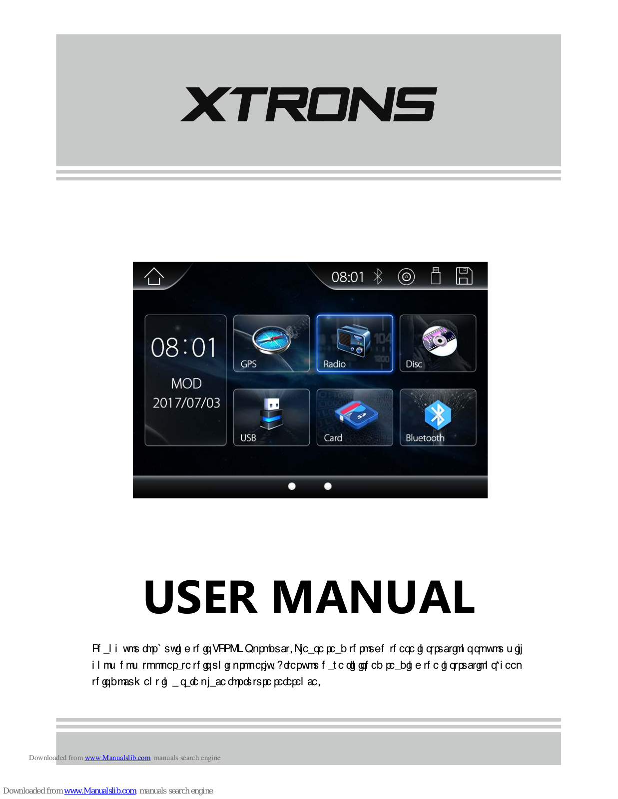 Xtrons D719G User Manual