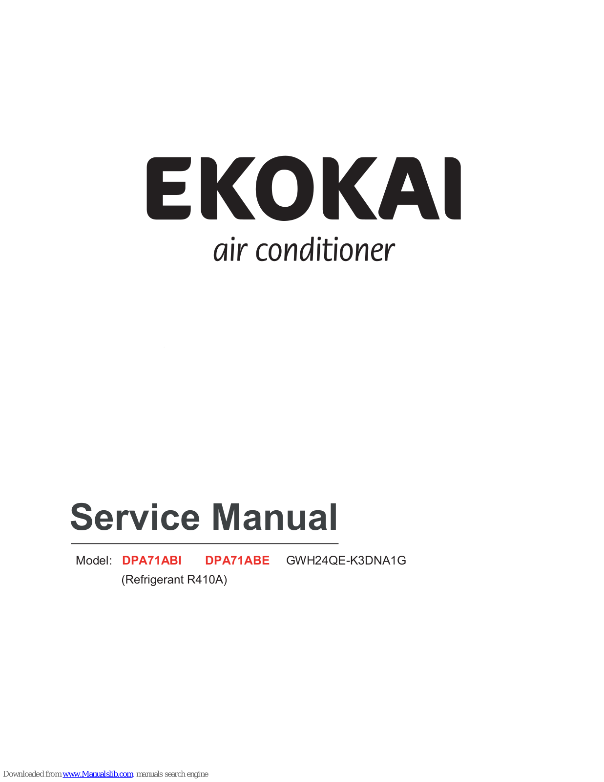 Ekokai DPA71ABI, DPA71ABE Service Manual