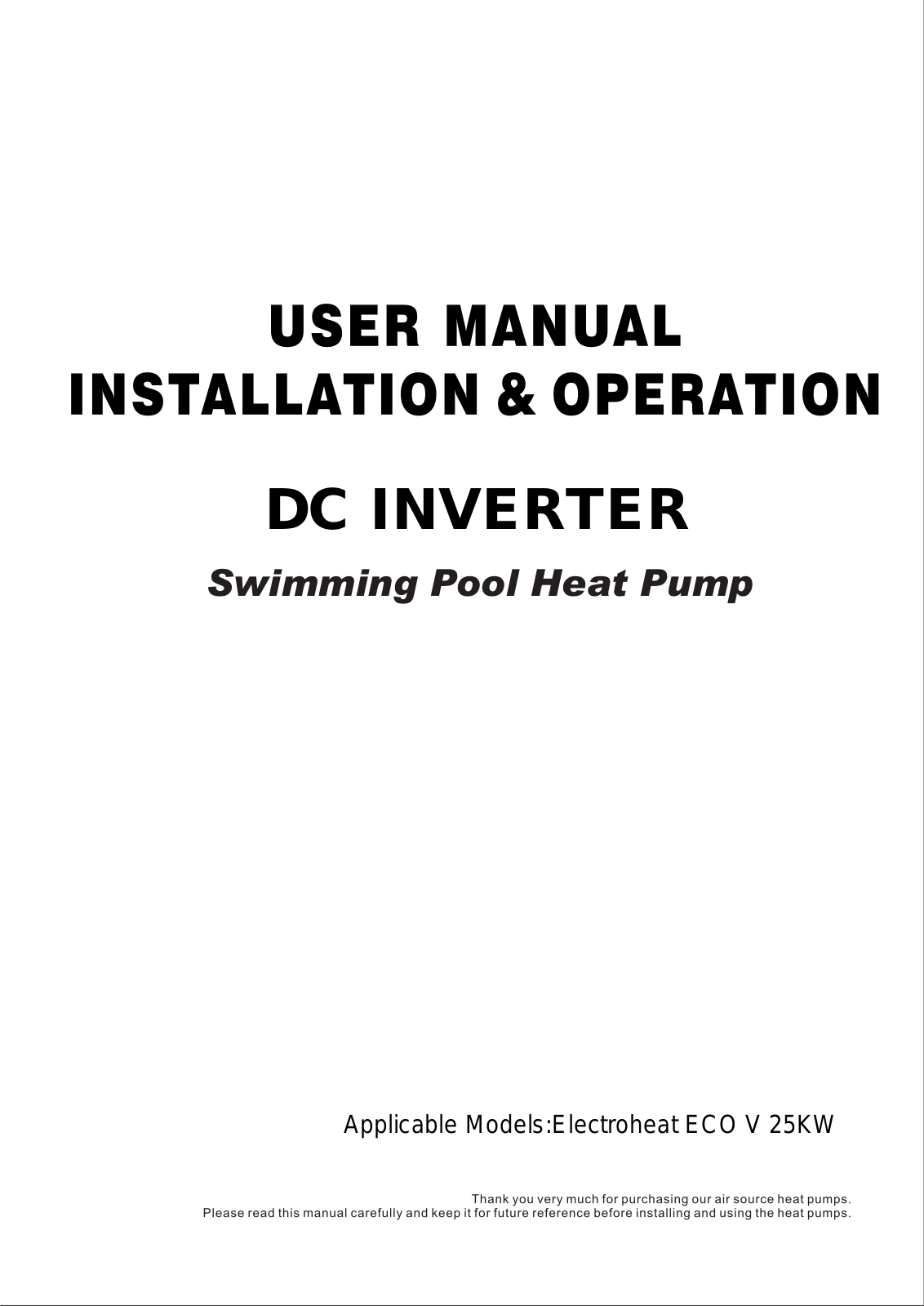 Waterco Electroheat ECO V 25KW User Manual