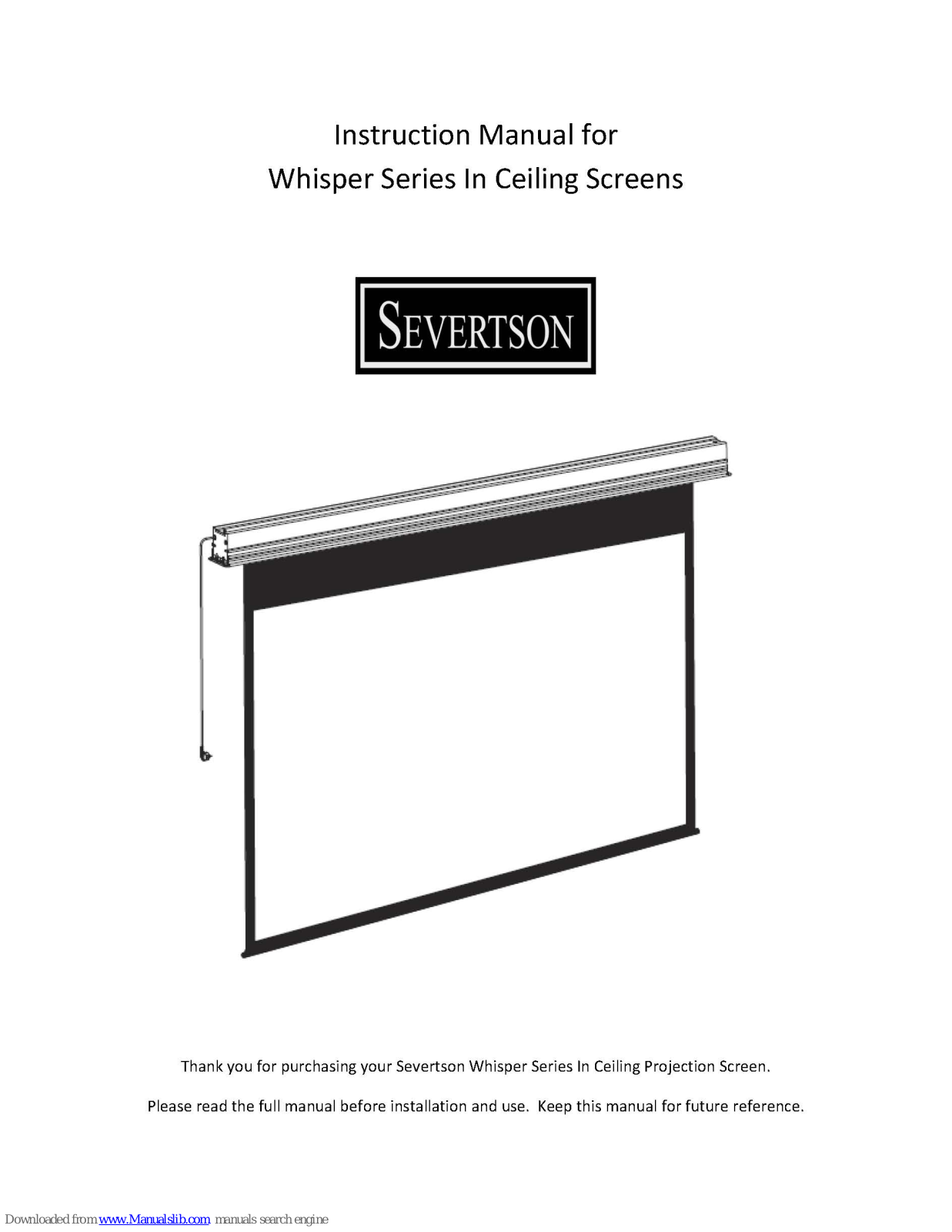 Severtson Whisper Series Instruction Manual