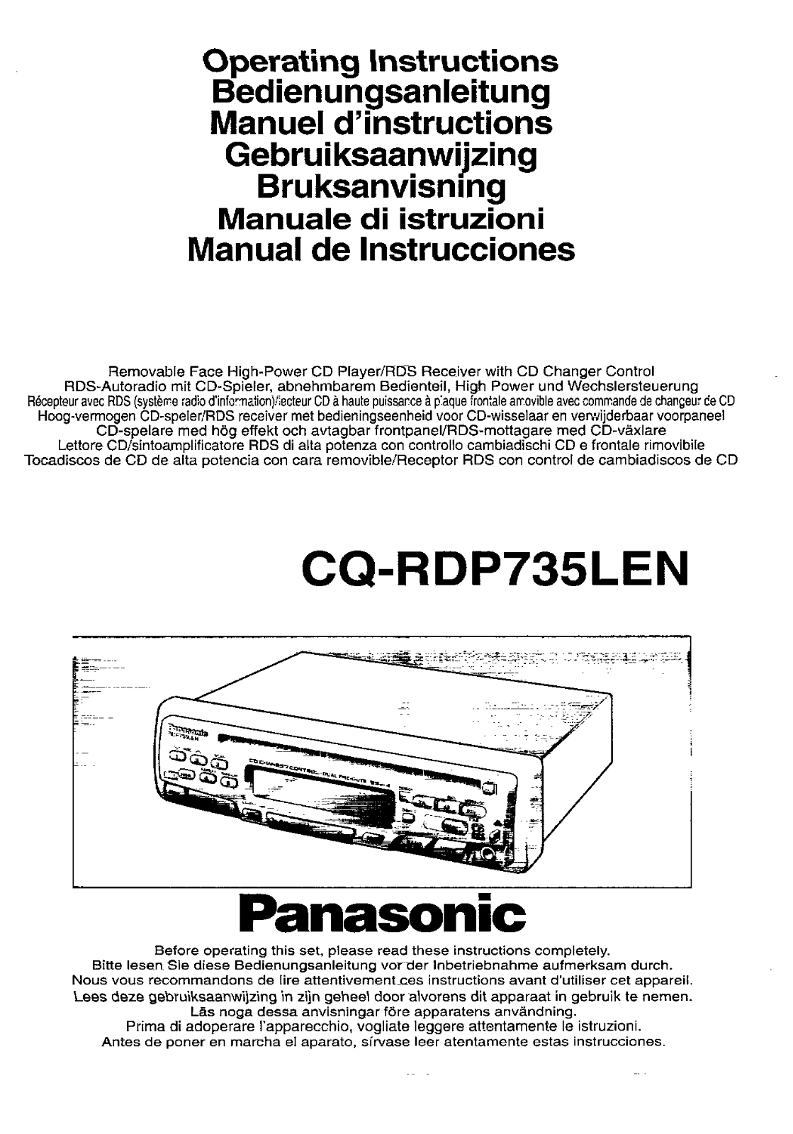 Panasonic CQ-RDP735L User Manual