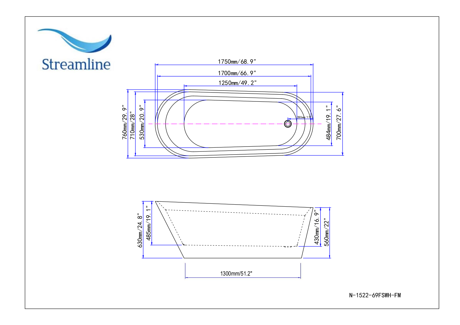 Streamline Bath SLBH3179 Dimensions - ManualMachine.com