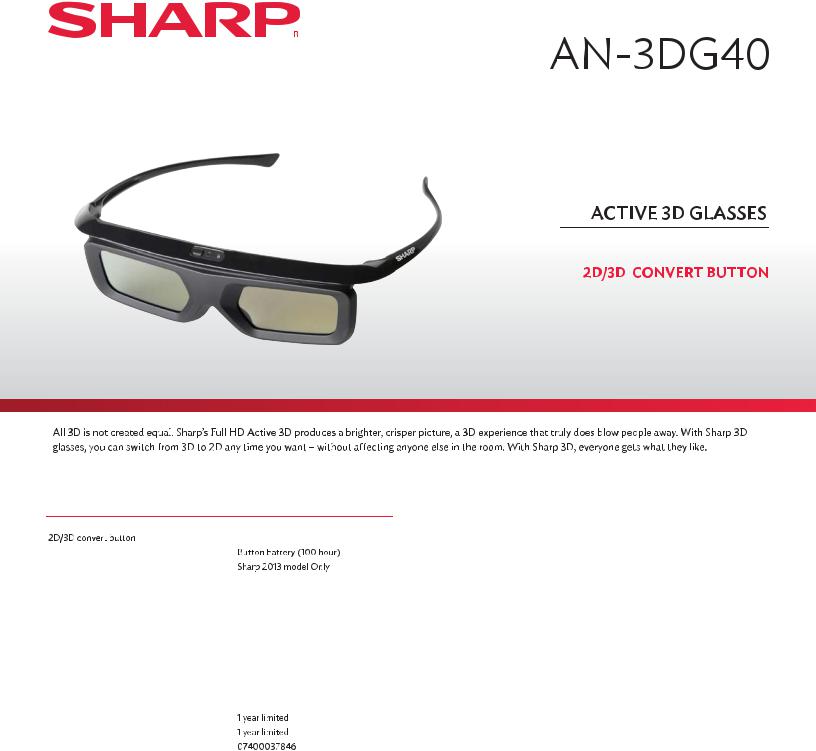 Sharp AN3DG40 User Manual