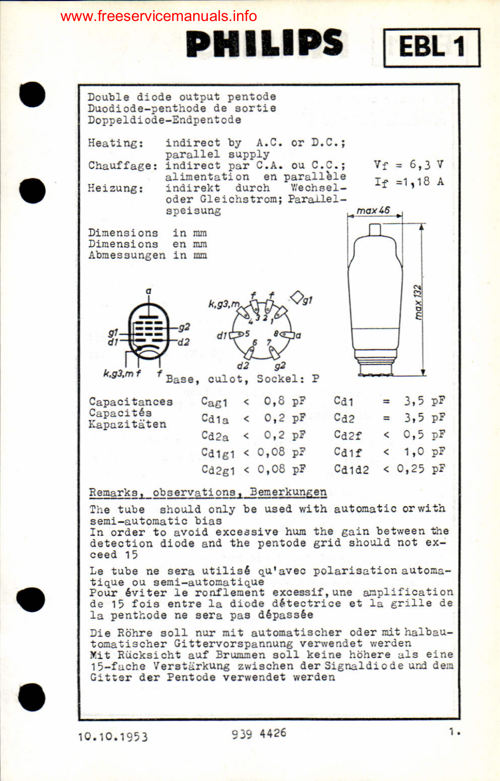 Philips ebl1 DATASHEETS