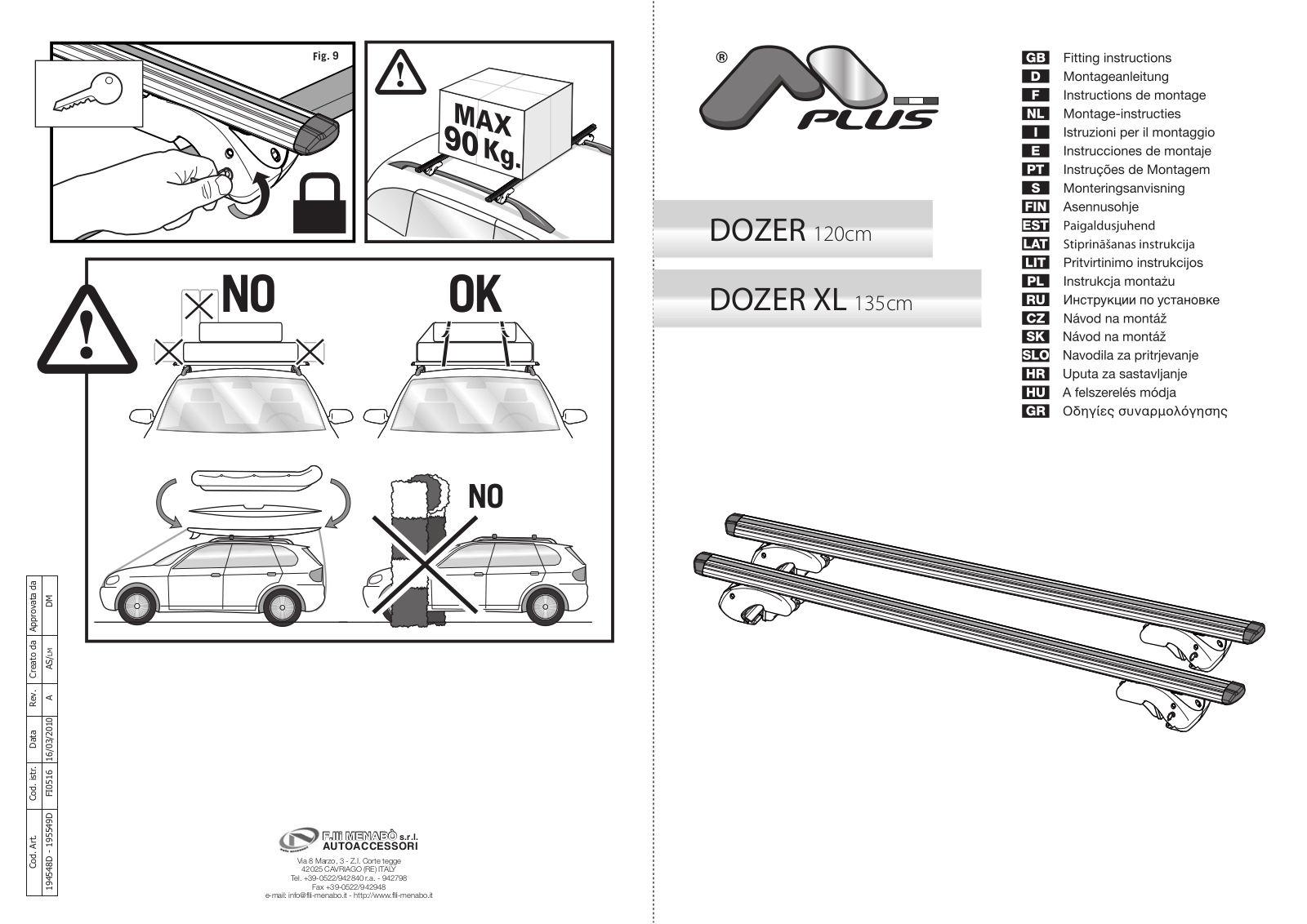 M-Plus Dozer XL, Dozer User Manual