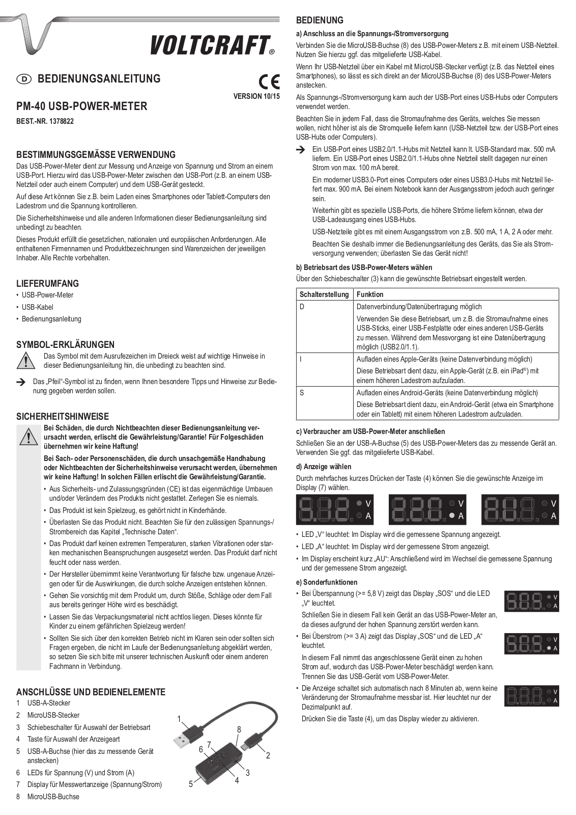 VOLTCRAFT PM-40 User guide