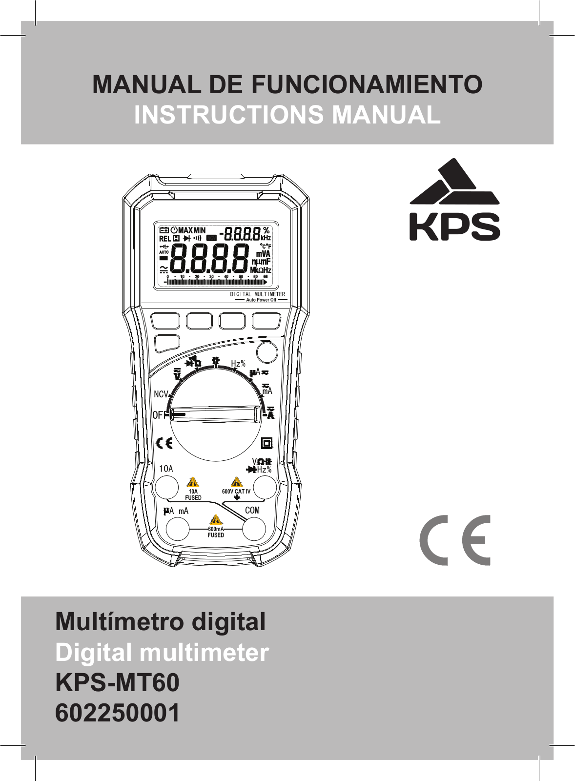 KPS KPS-MT60 Instruction Manual