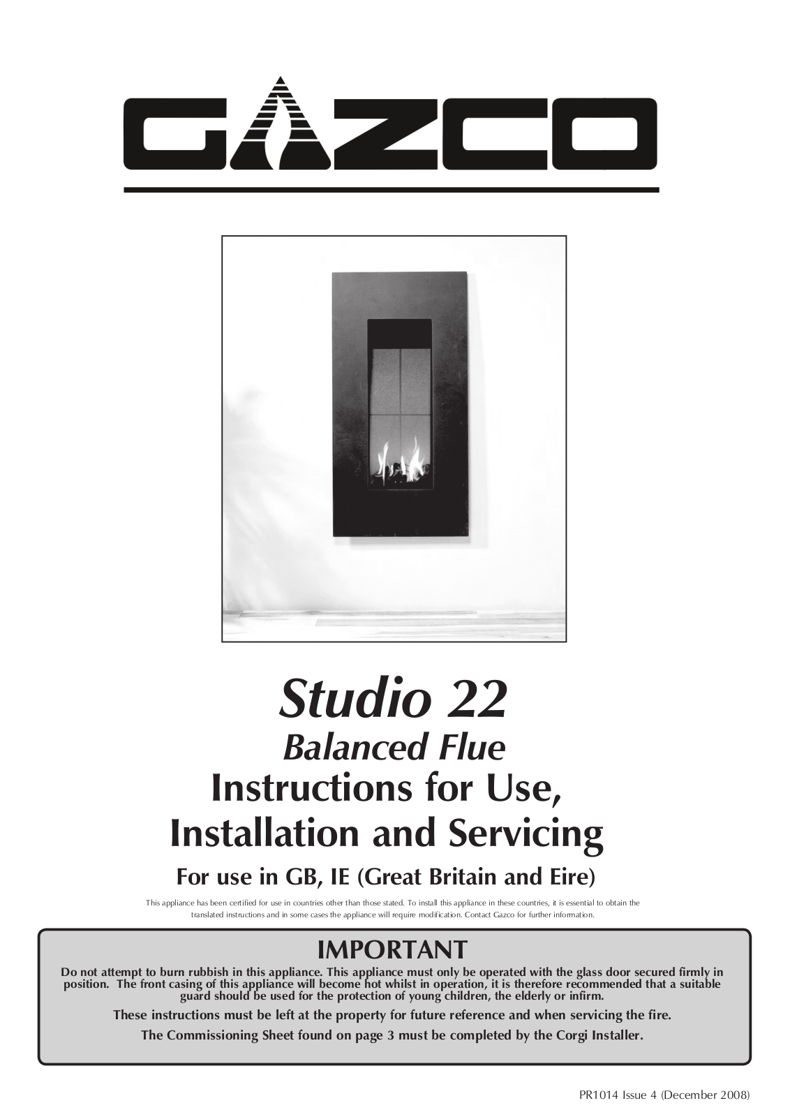 Stovax Studio 22 User Manual