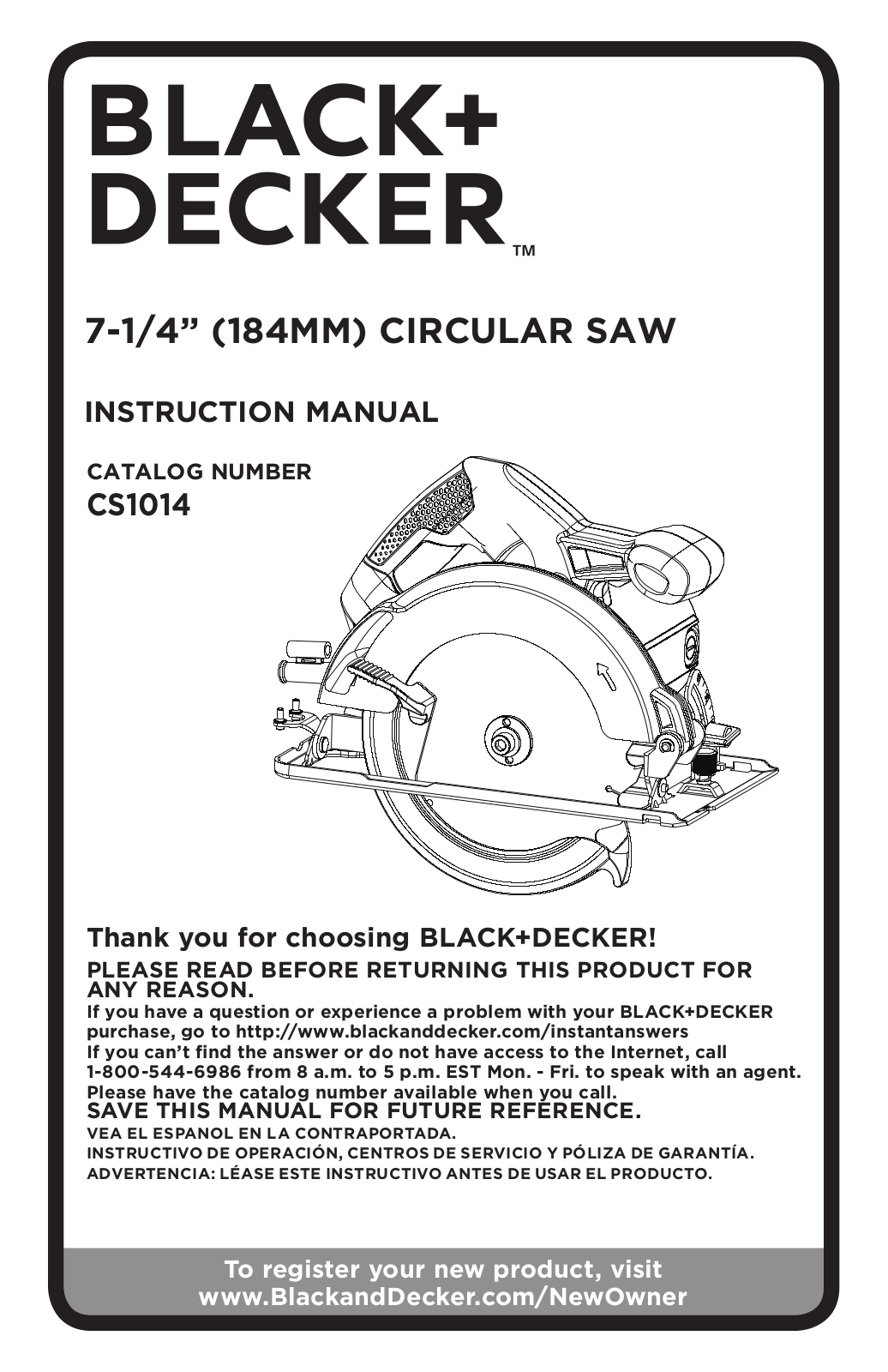 Black & Decker CS1014 User Manual