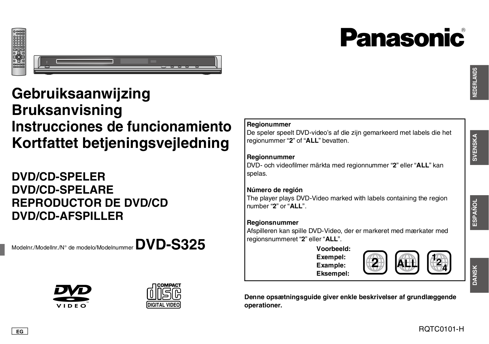 Panasonic DVDS325 User Manual