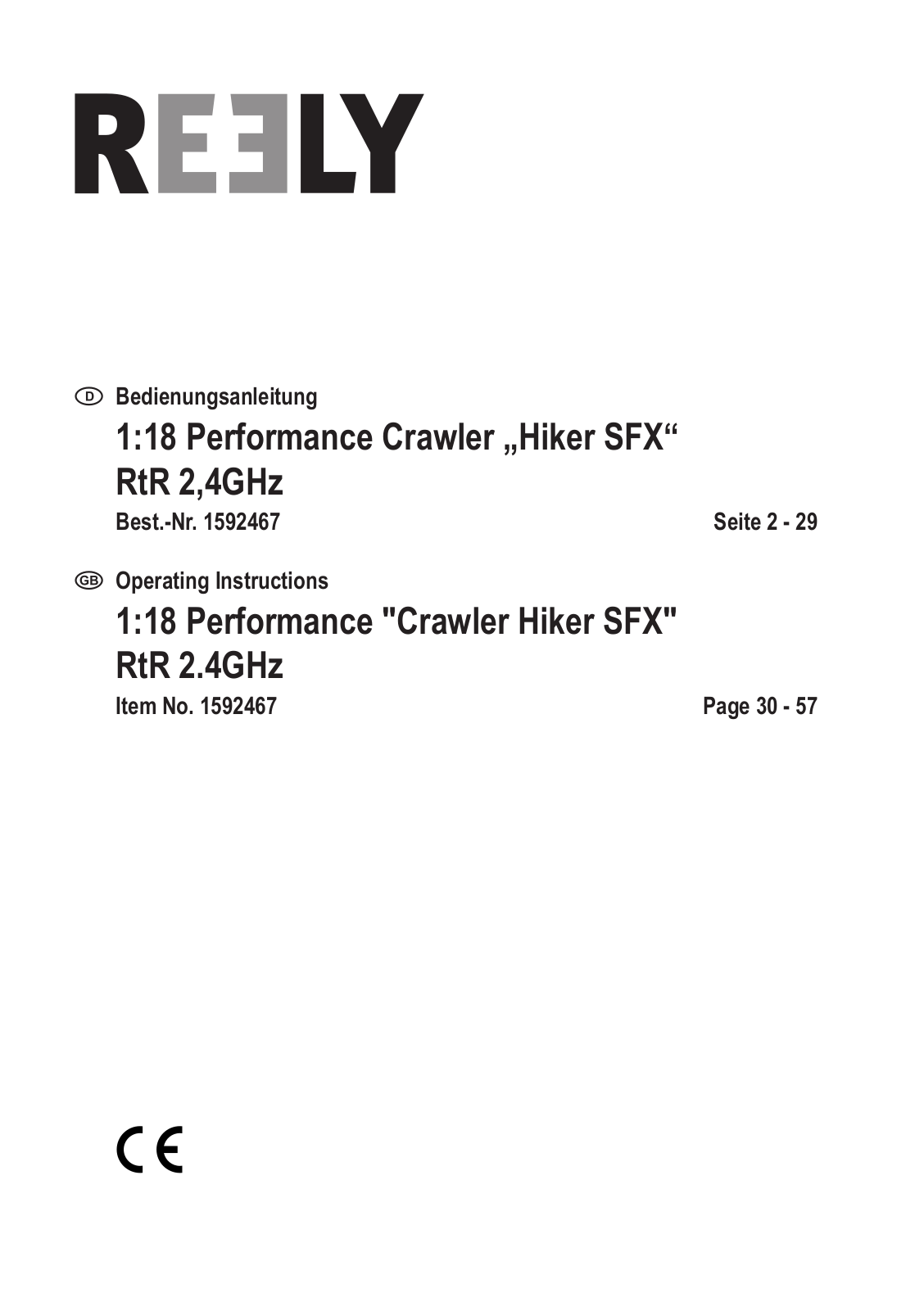 Reely Hiker SFX User manual