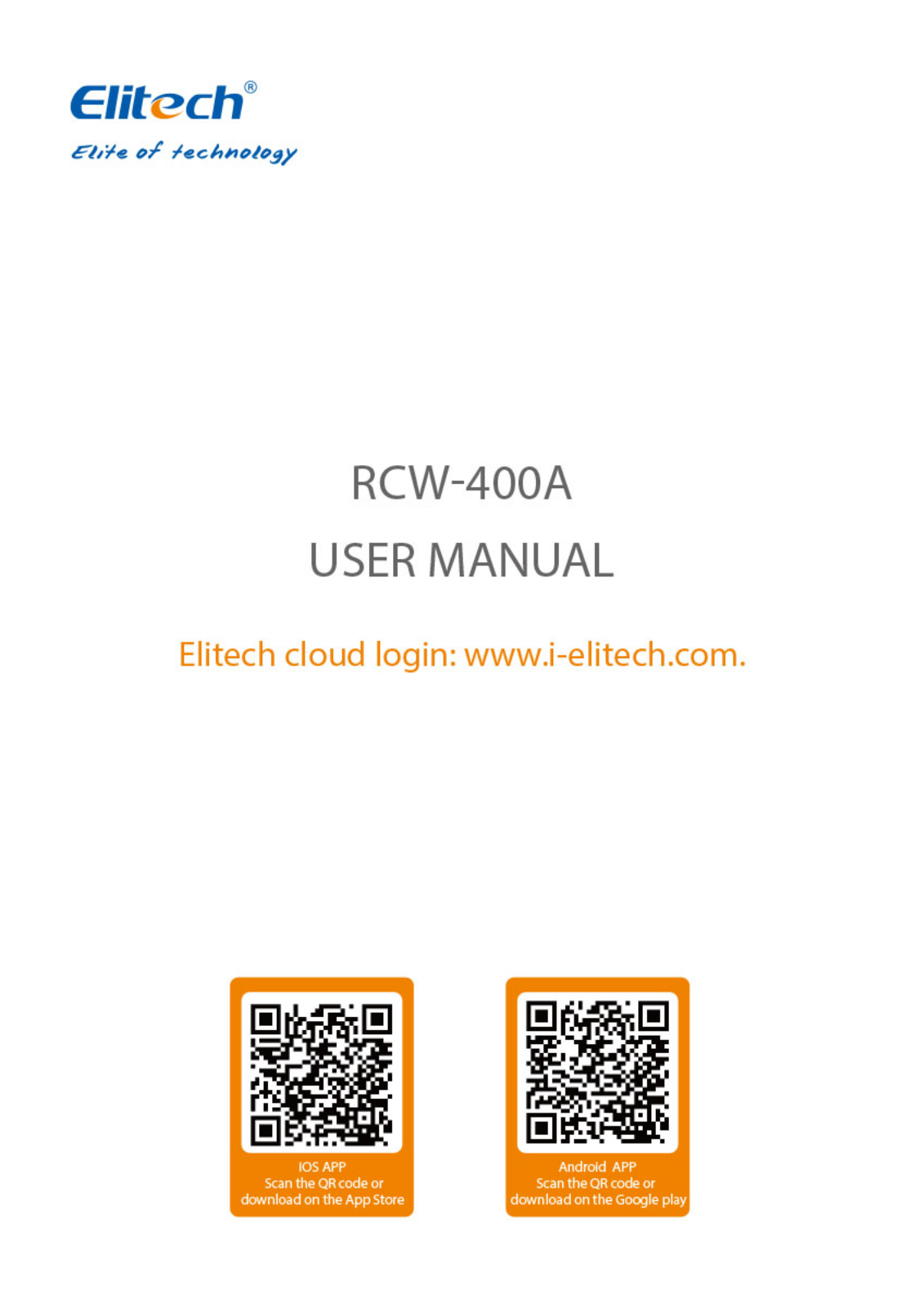 Elitech RCW-400A User Manual