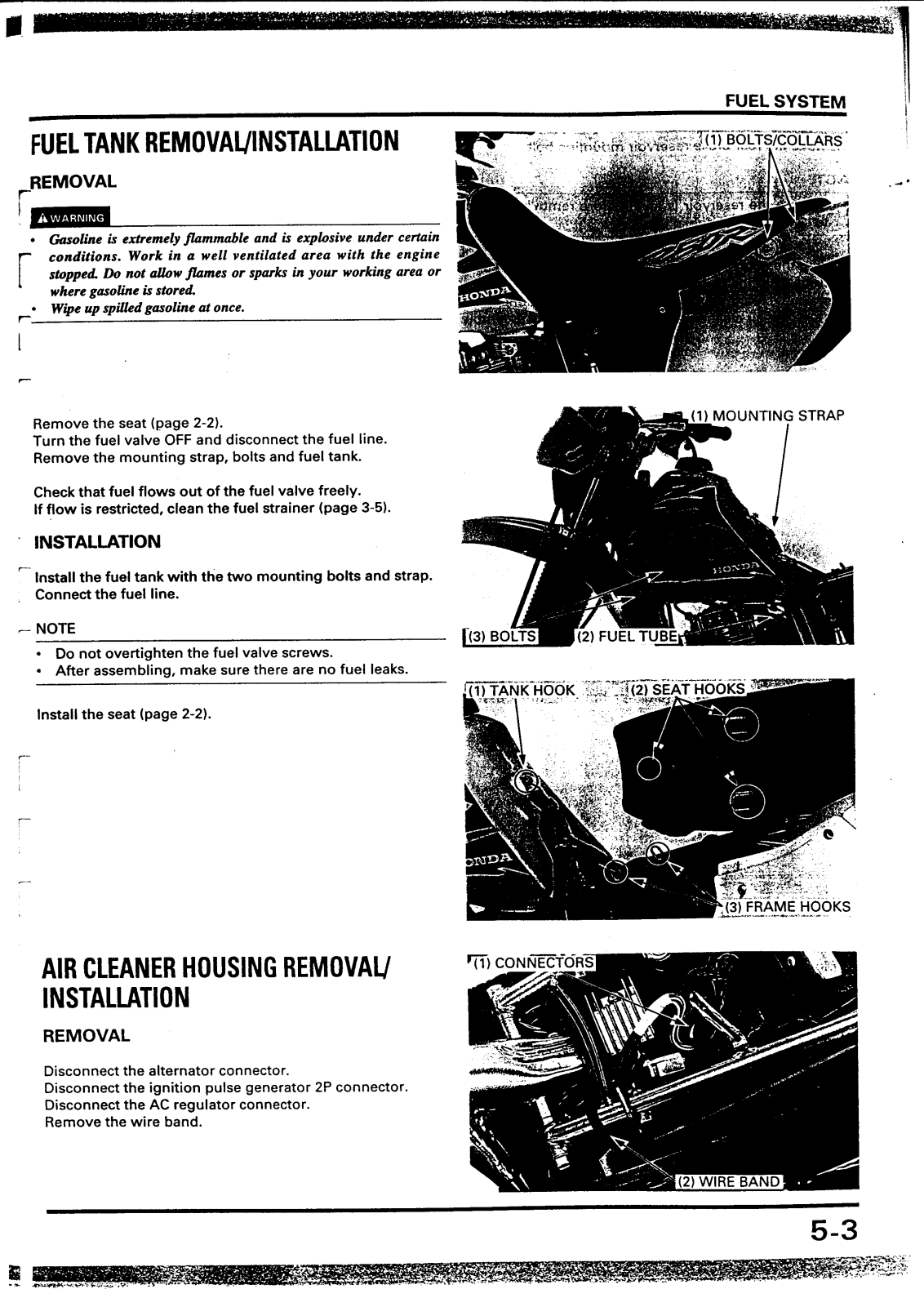 Honda XR400, XR250 Service Manual cap 4-5-6  2di2