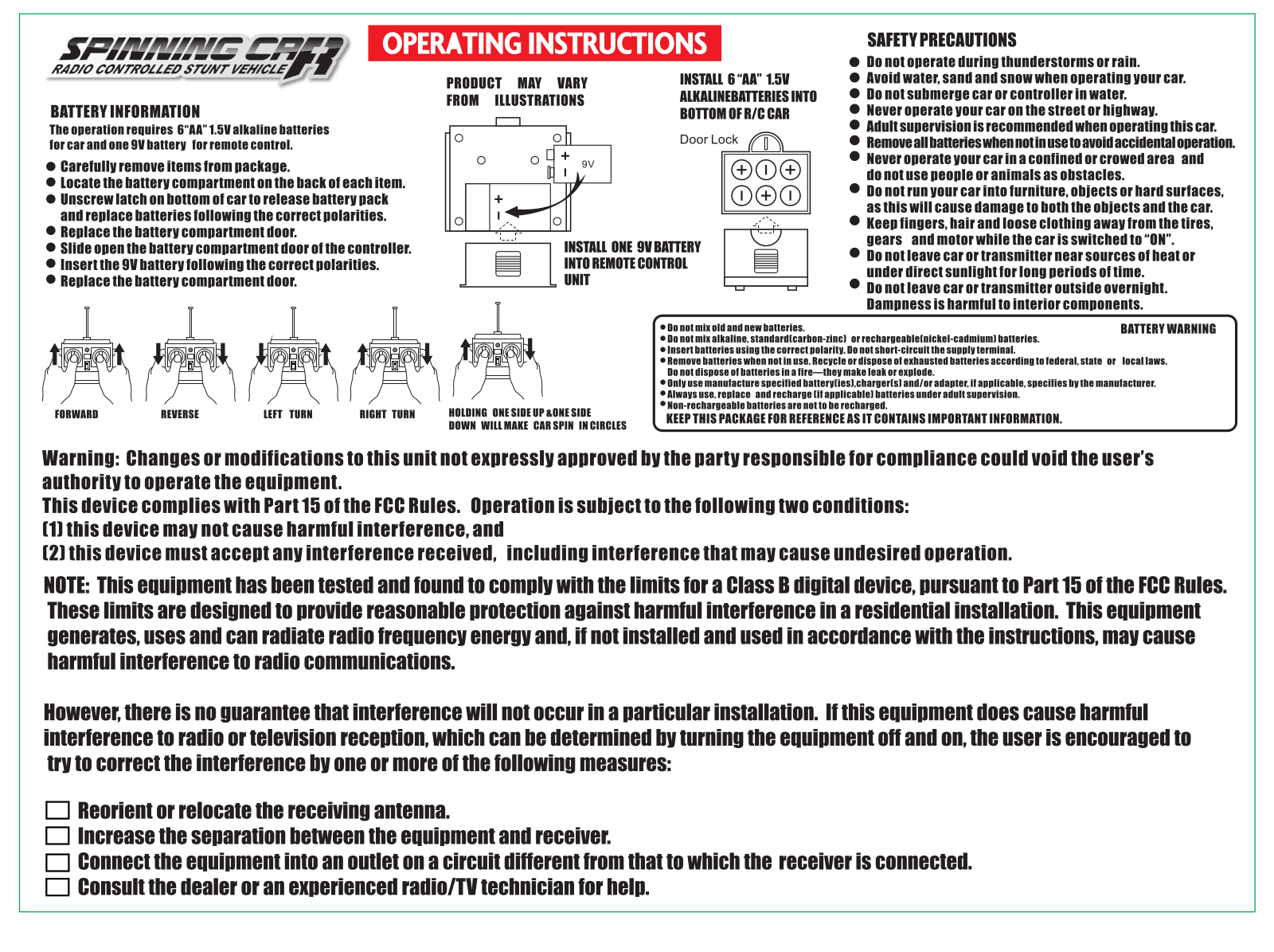 Yinrun Industry 8006 27MHZ User Manual