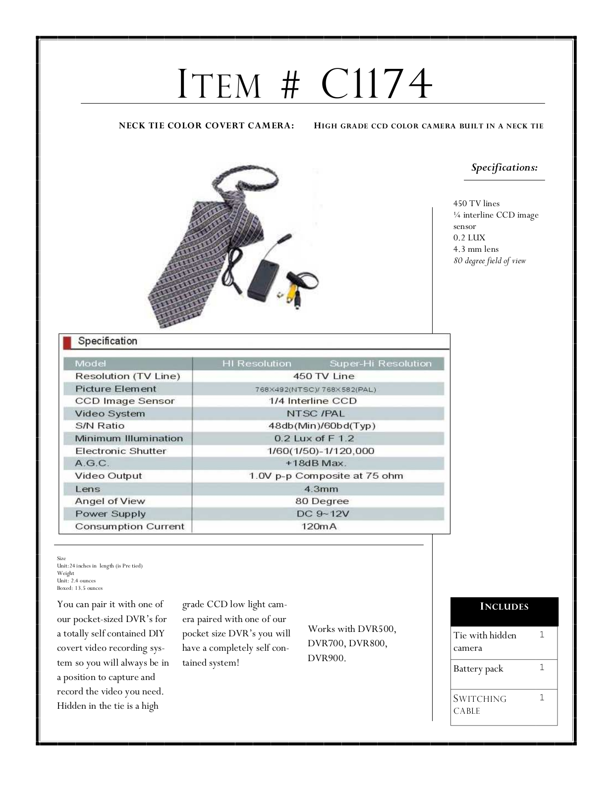 KJB C1174 Specsheet - ManualMachine.com