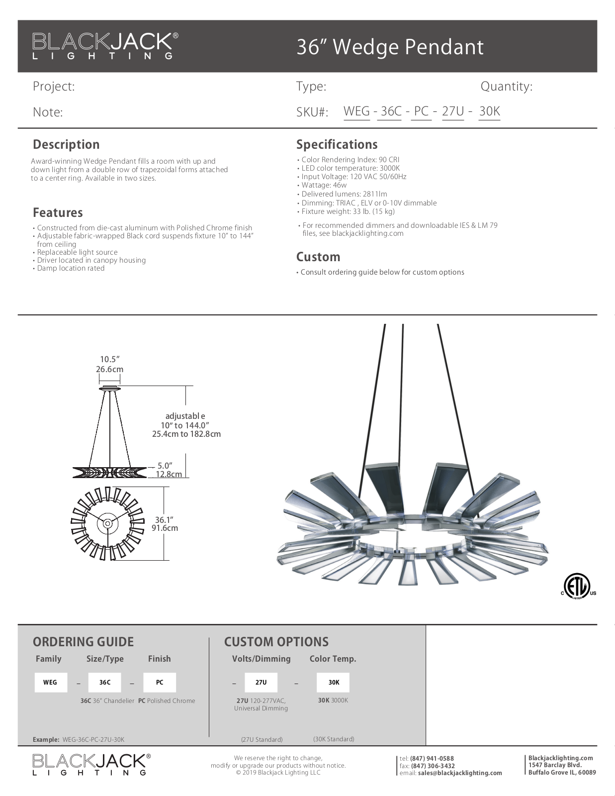 Blackjack Lighting AAQF1046 Specifications - ManualMachine.com