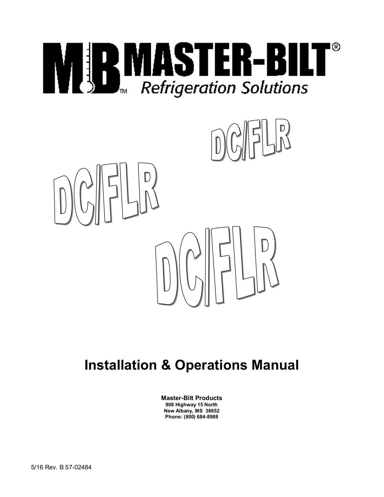 Master-Bilt DC-10D Installation Manual