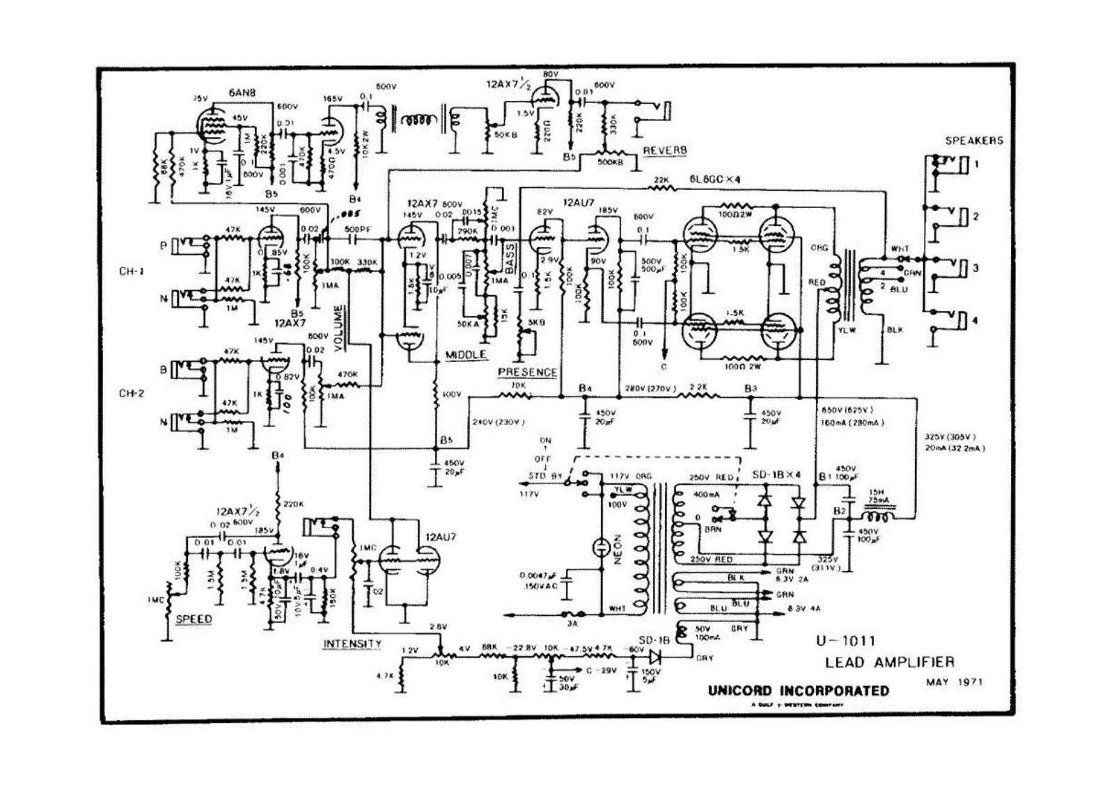 Unicord u 1011 schematic