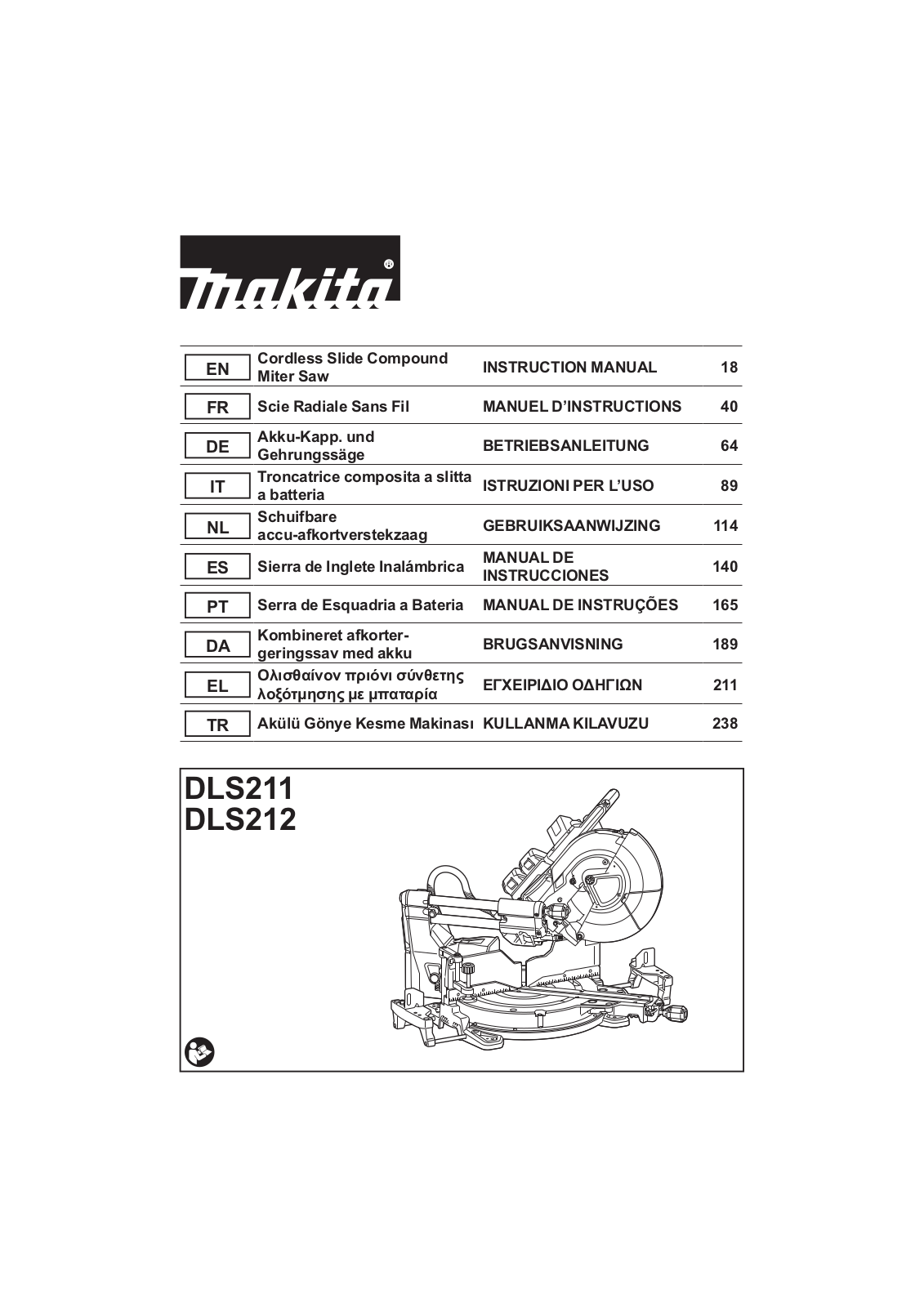 Makita DLS211ZU operation manual