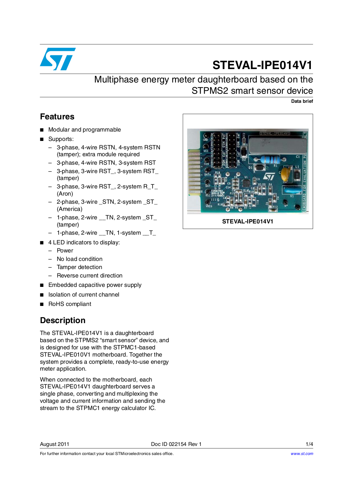 ST IPE014V1 User Manual