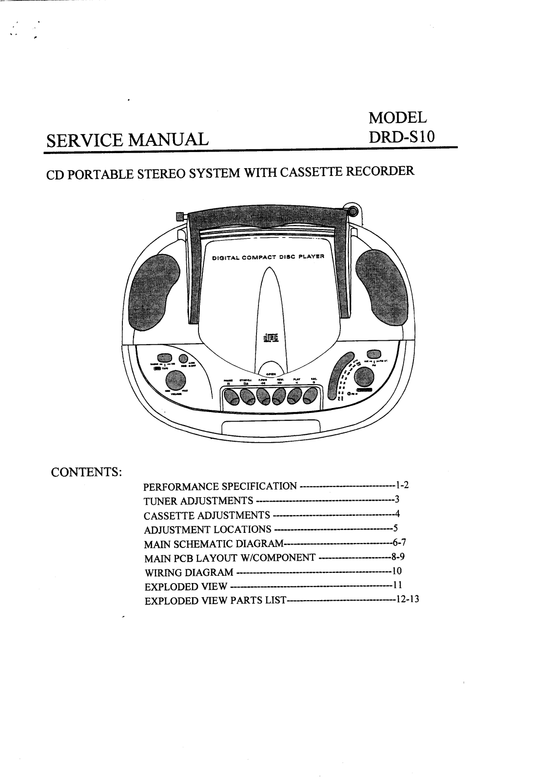Daewoo DRD-S10 Service Manual