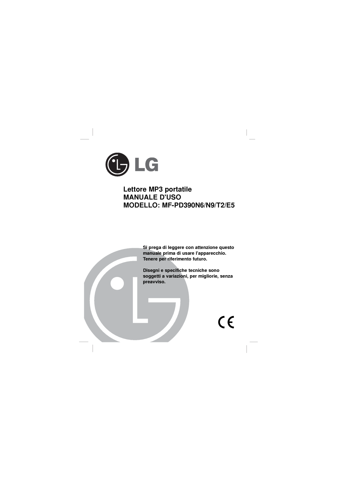 Lg MF-PD390N9, MF-PD390N6, MF-PD390T2, MF-PD390E5 user Manual