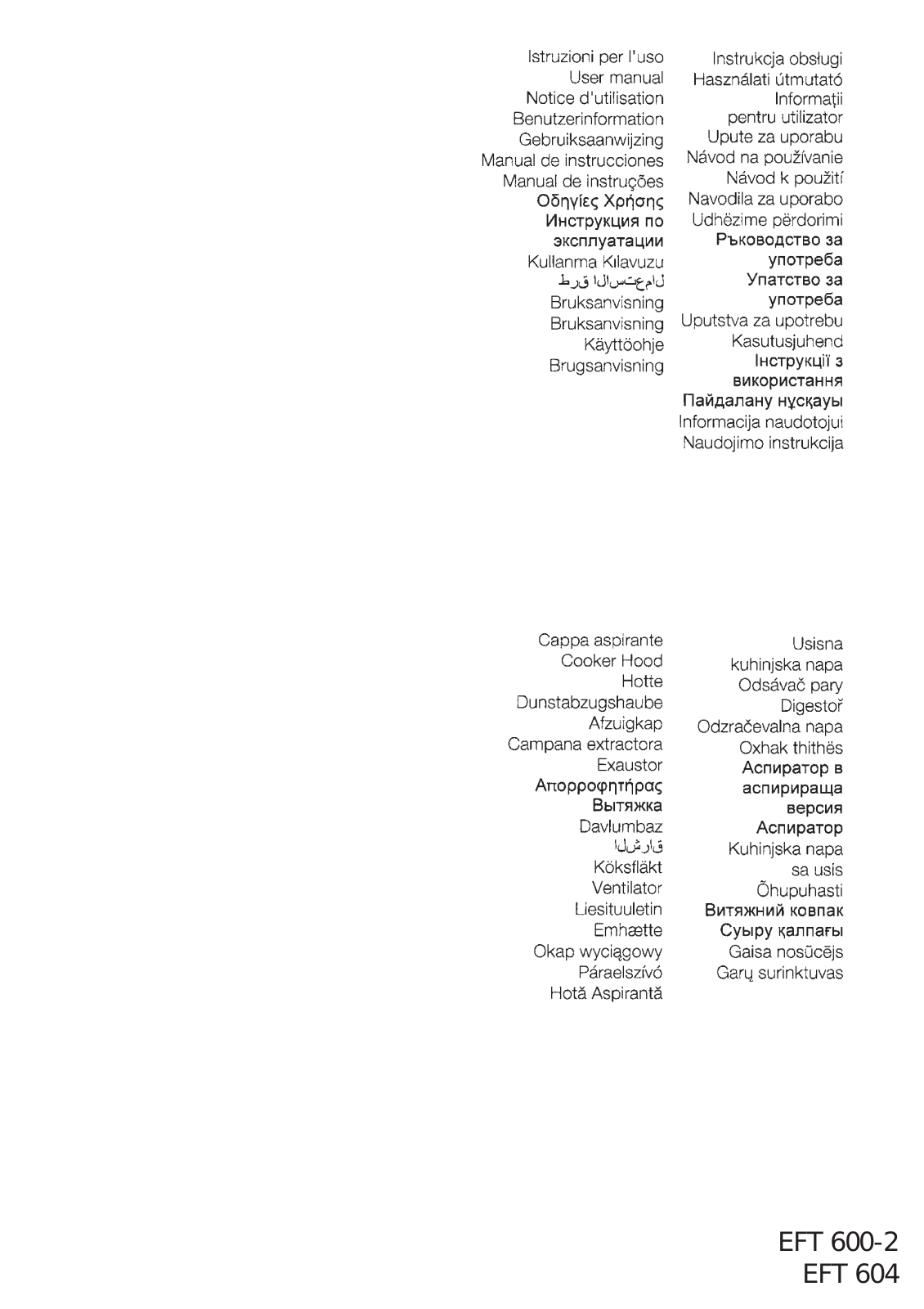 electrolux EFT 600-2, EFT 604 User Manual