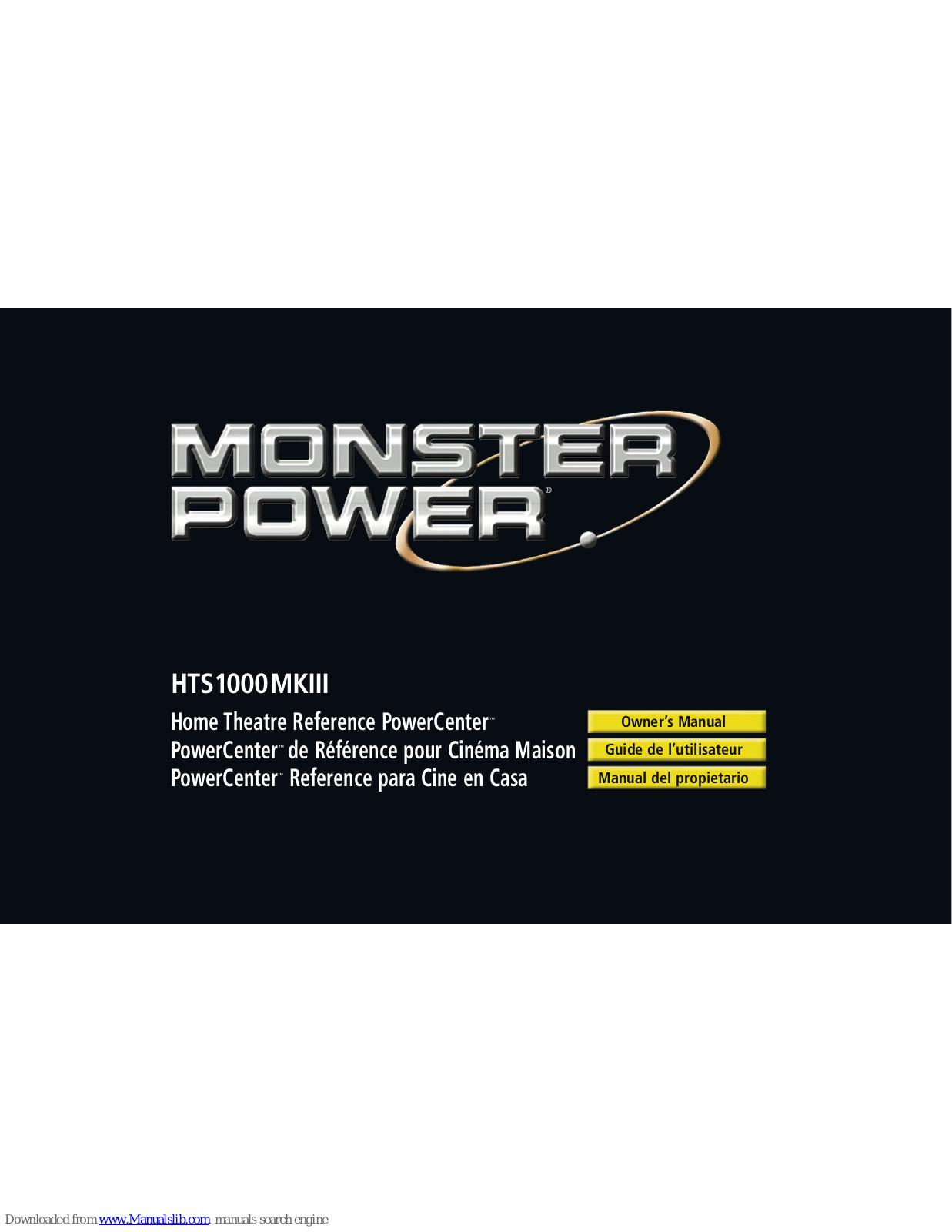 Monster Power HTS1000MKIII Owner's Manual