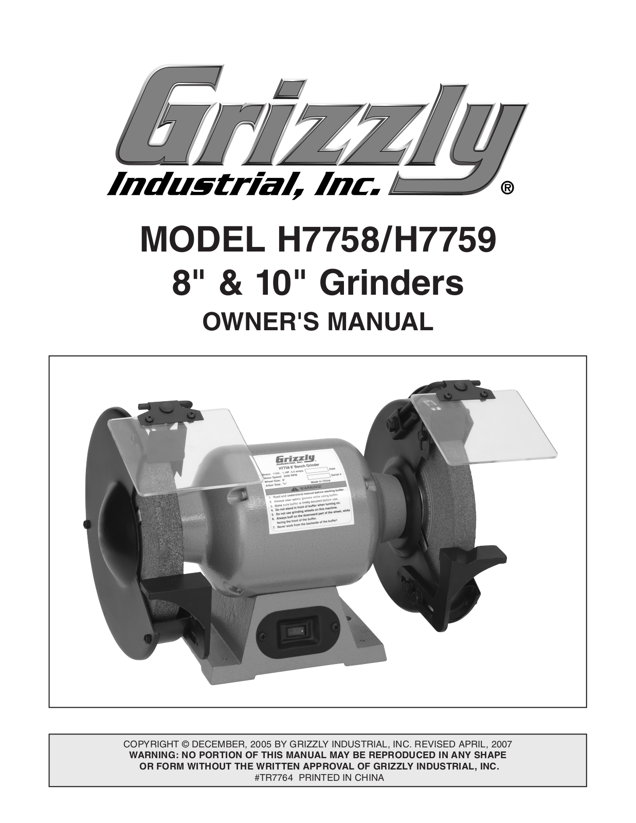 Grizzly H7759, H7758 User Manual