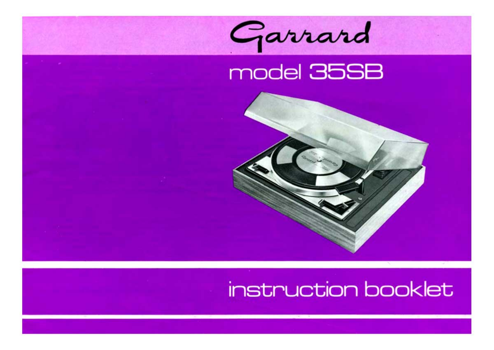 Garrard 35-SB Owners manual