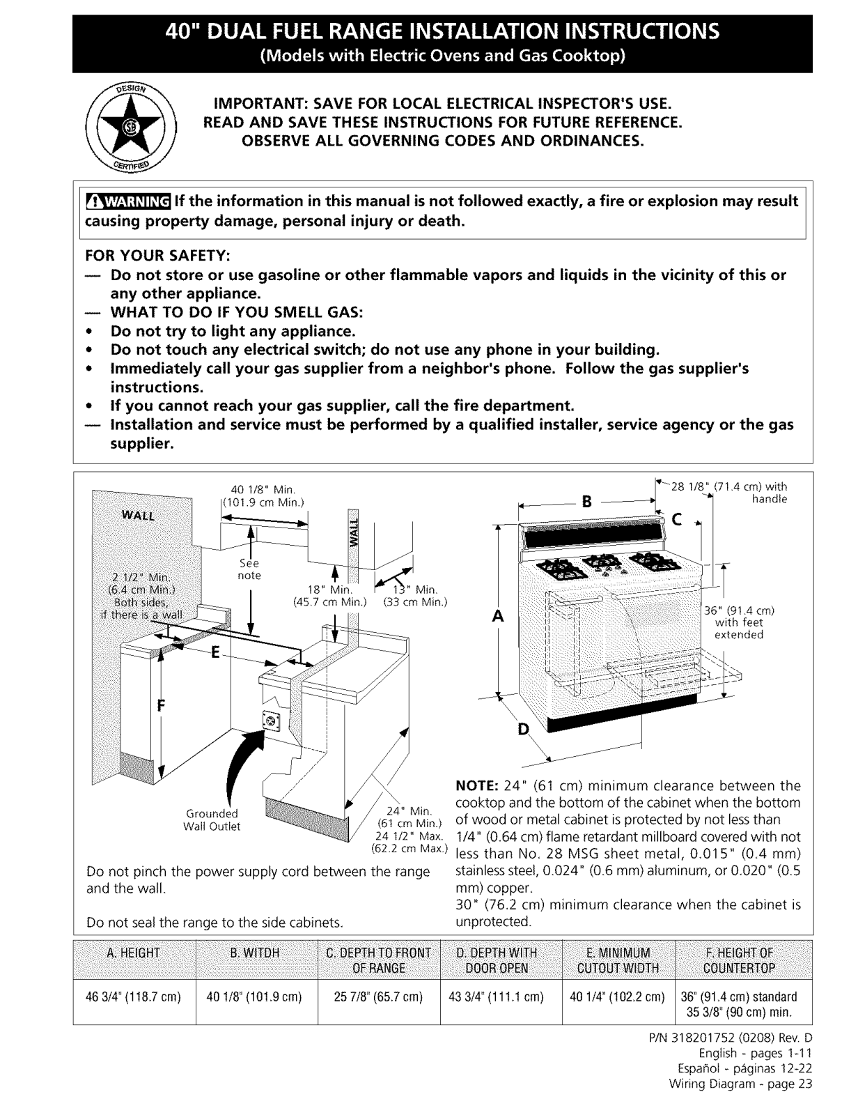 Frigidaire PLCF489ACA, PLCF489ACB, PLCF489CCB Installation Guide - ManualMachine.com