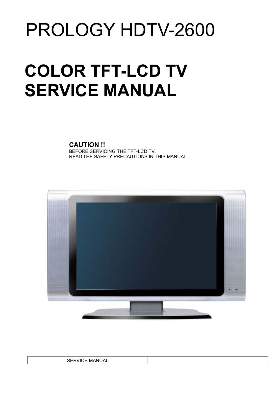 Prology HDTV-2600 Service manual