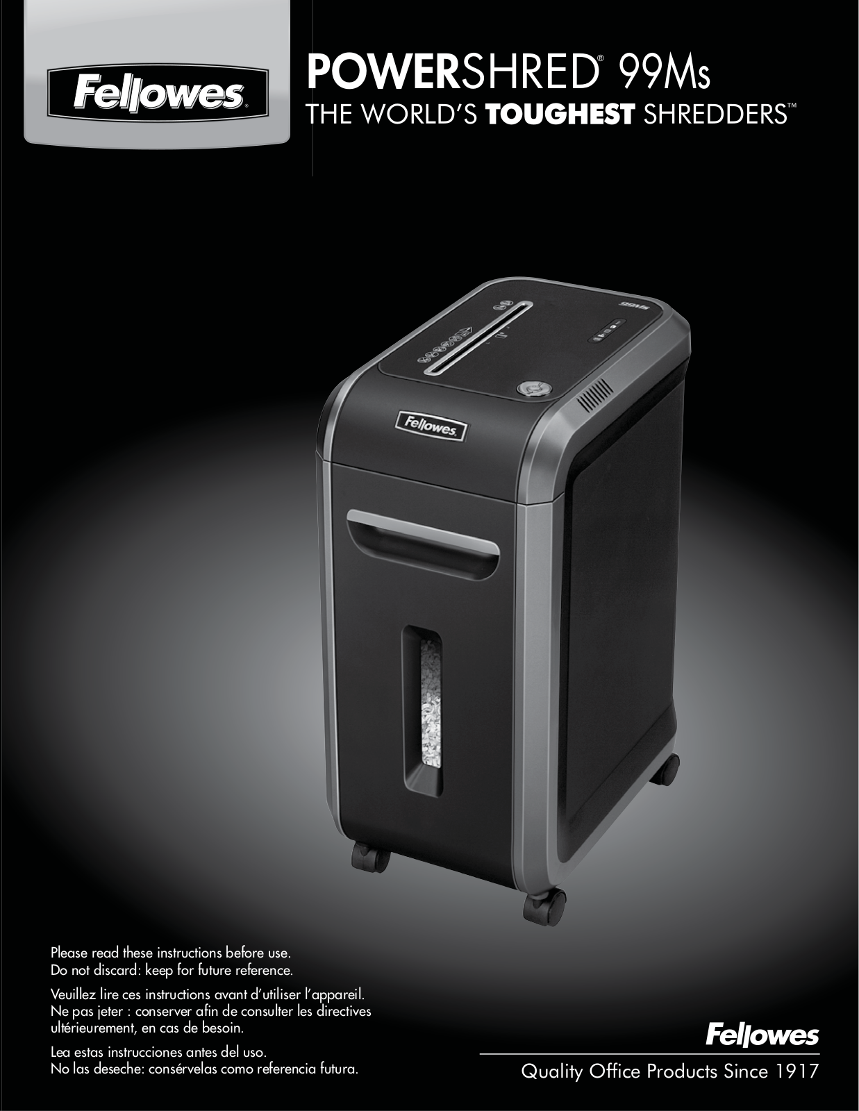 Fellowes 99ms User Manual