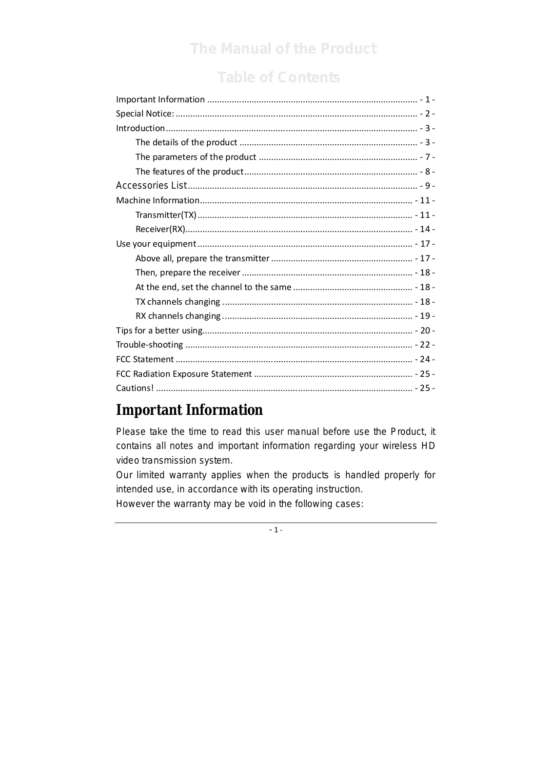 ShenZhen 6001000RT User Manual