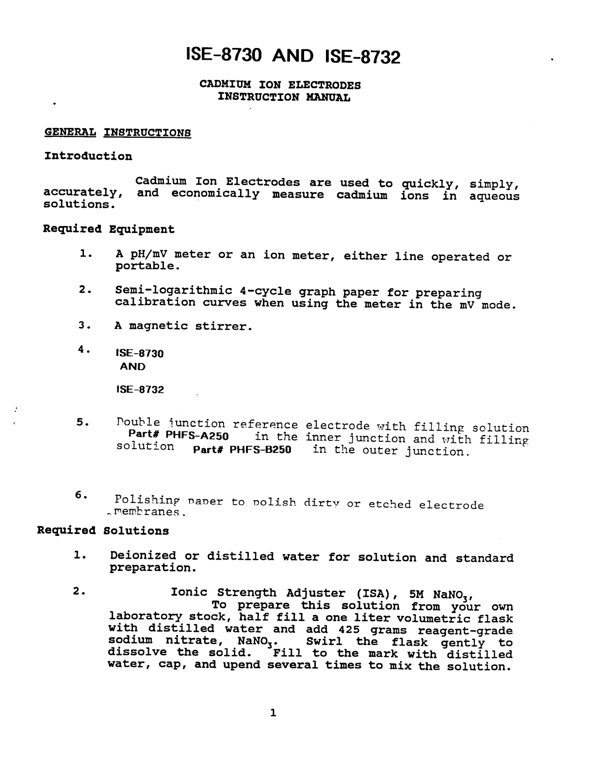 Omega Products ISE-8730 Installation  Manual