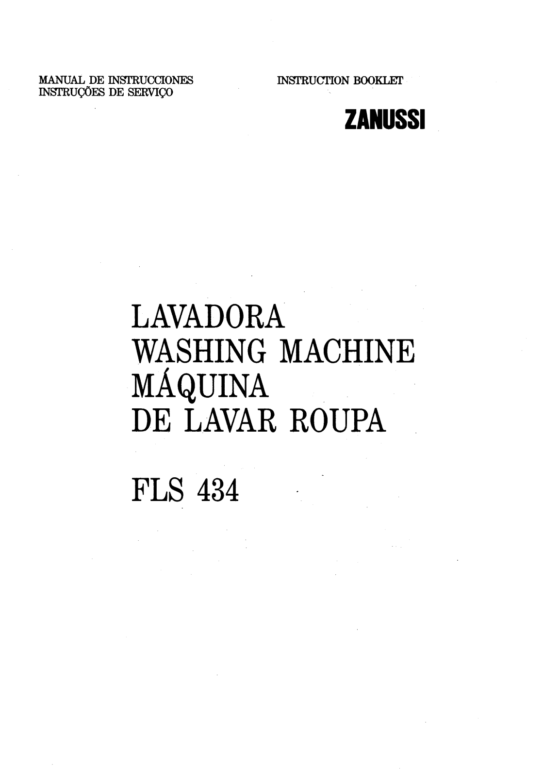 Zanussi FLS434 User Manual