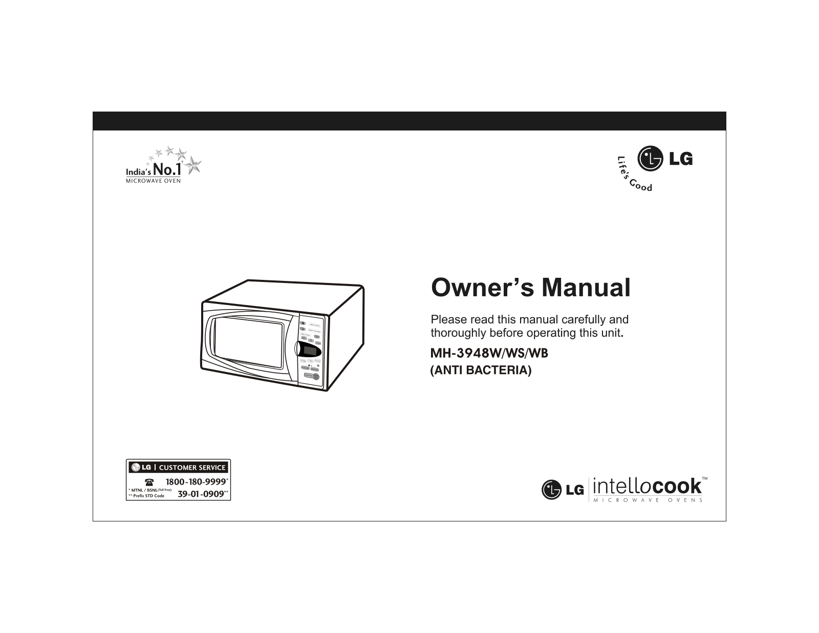 LG MH-3948WB, MH-3948W, MH-3948WS Owner’s Manual