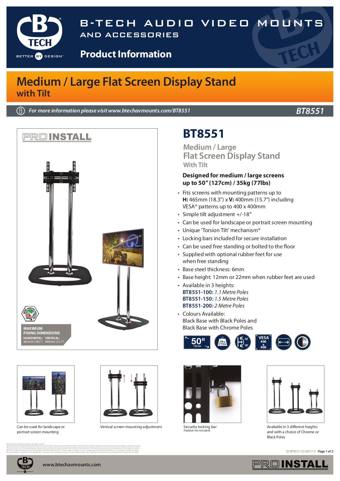 B-TECH BT8551-200/BB Datasheet