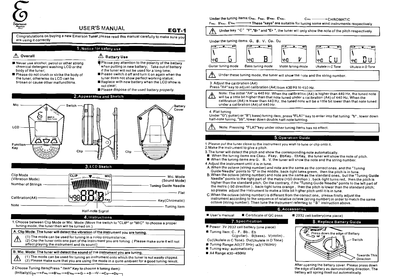 Emerson EGT-1 User Manual