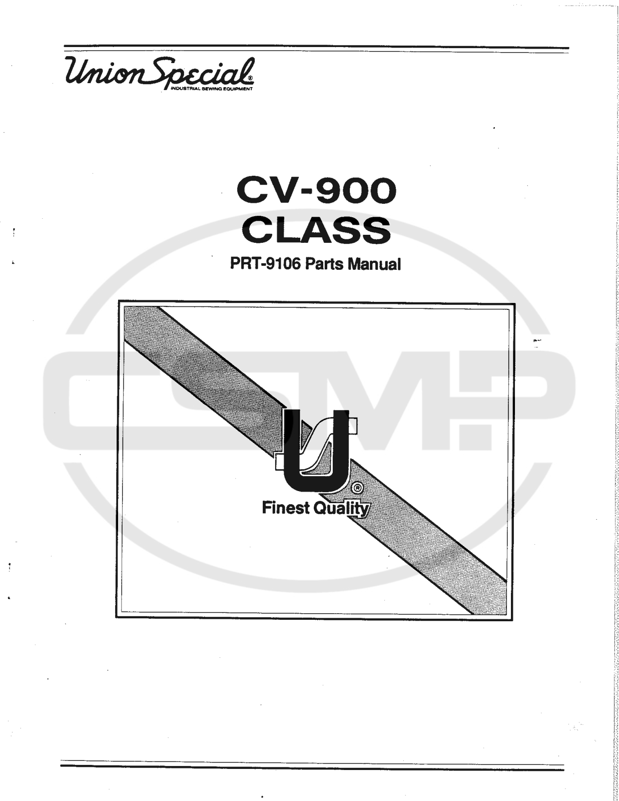 Union Special PRT9106 Parts Book