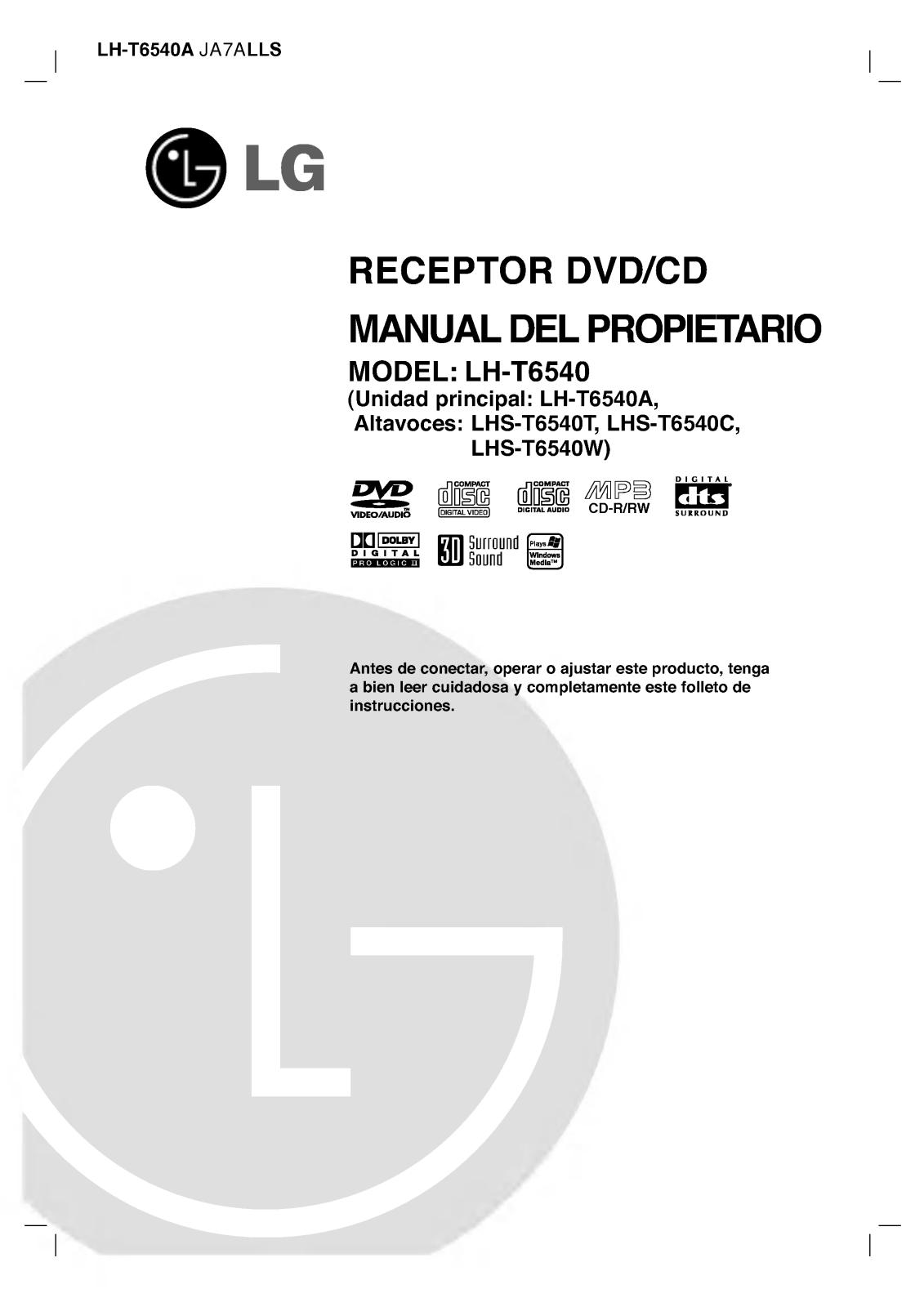 LG LH-T6540A user manuals