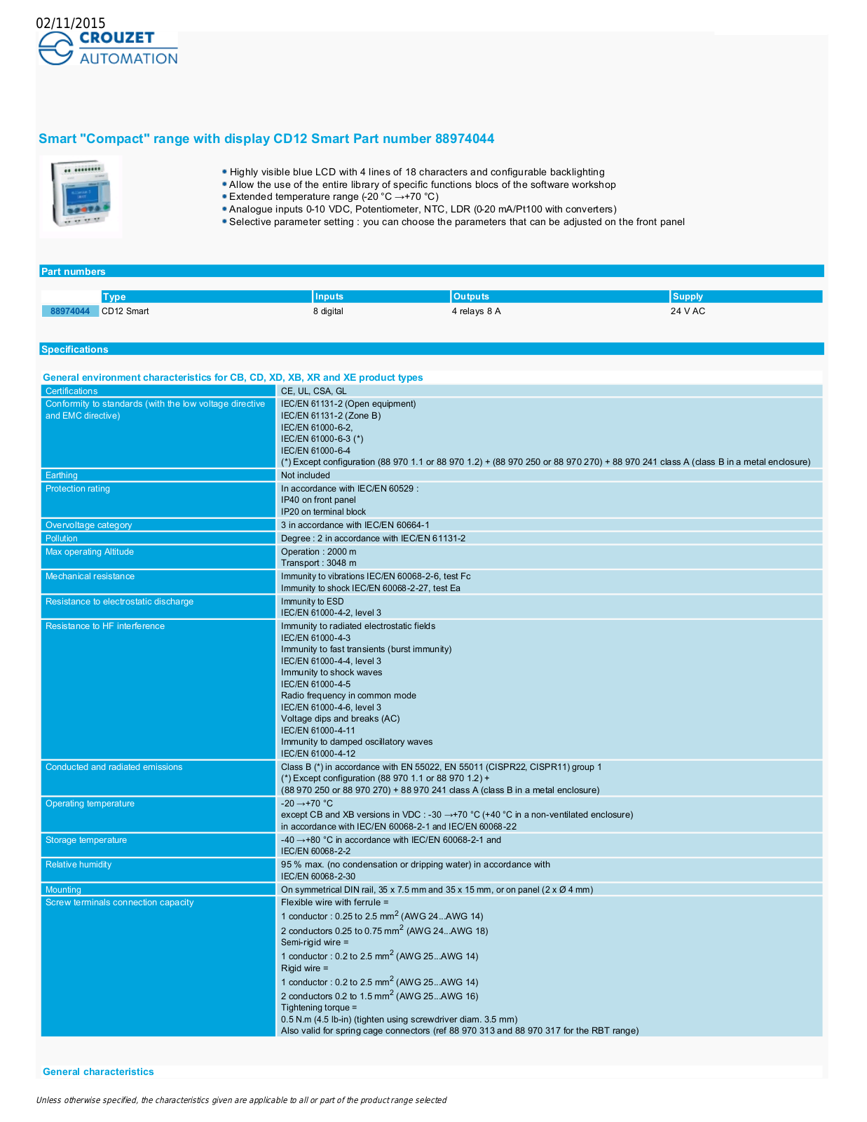 Crouzet 88974044 Data Sheet - ManualMachine.com