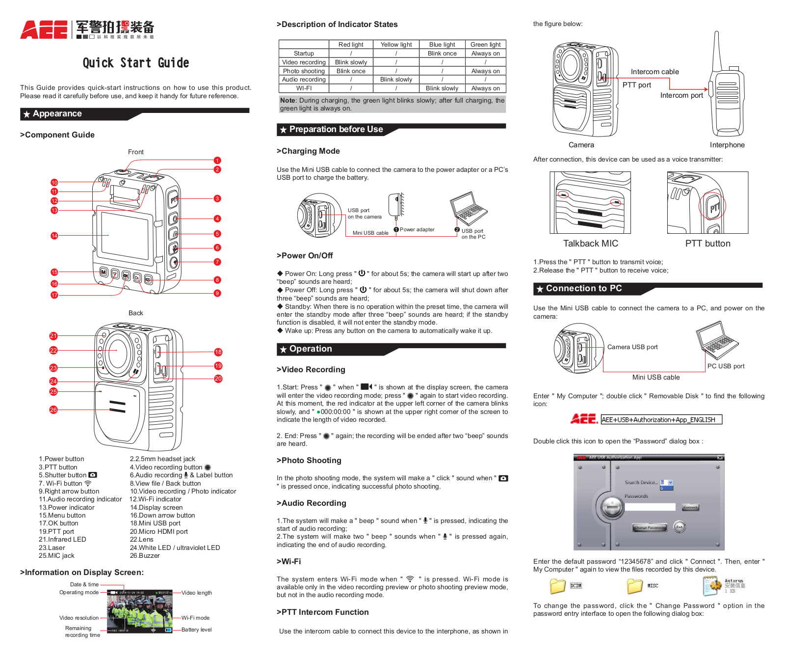 AEE Technology AEEP6000001 Users Manual