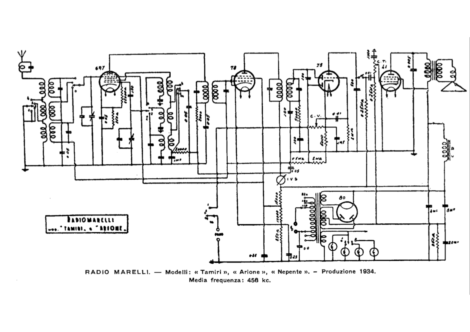 Radiomarelli arione nepente tamiri schematic