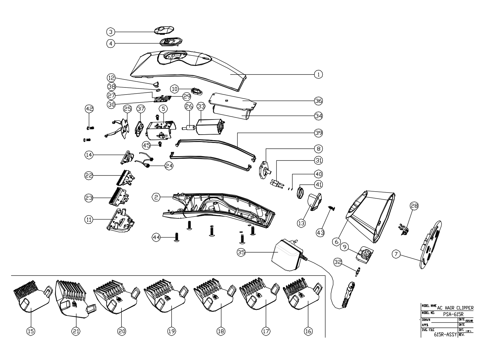 Vitek PSA615R Exploded view