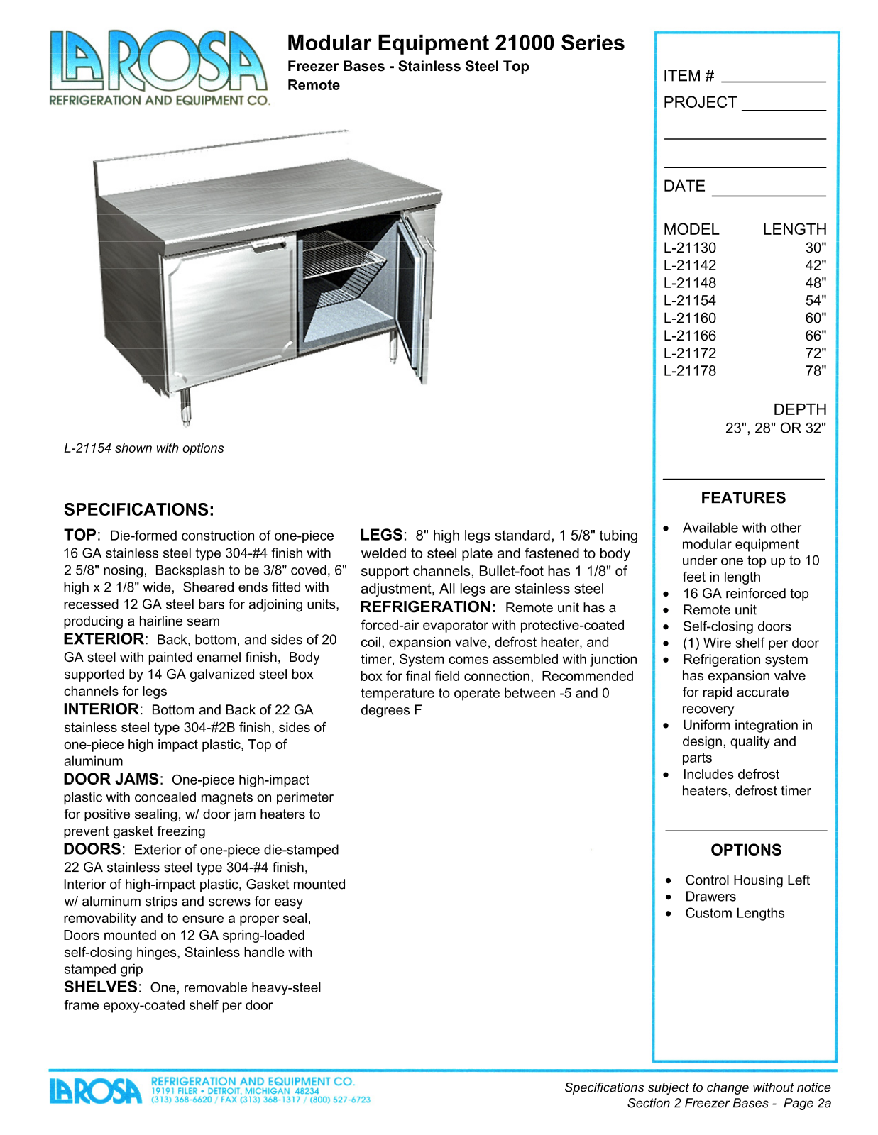 Larosa L-21130 User Manual