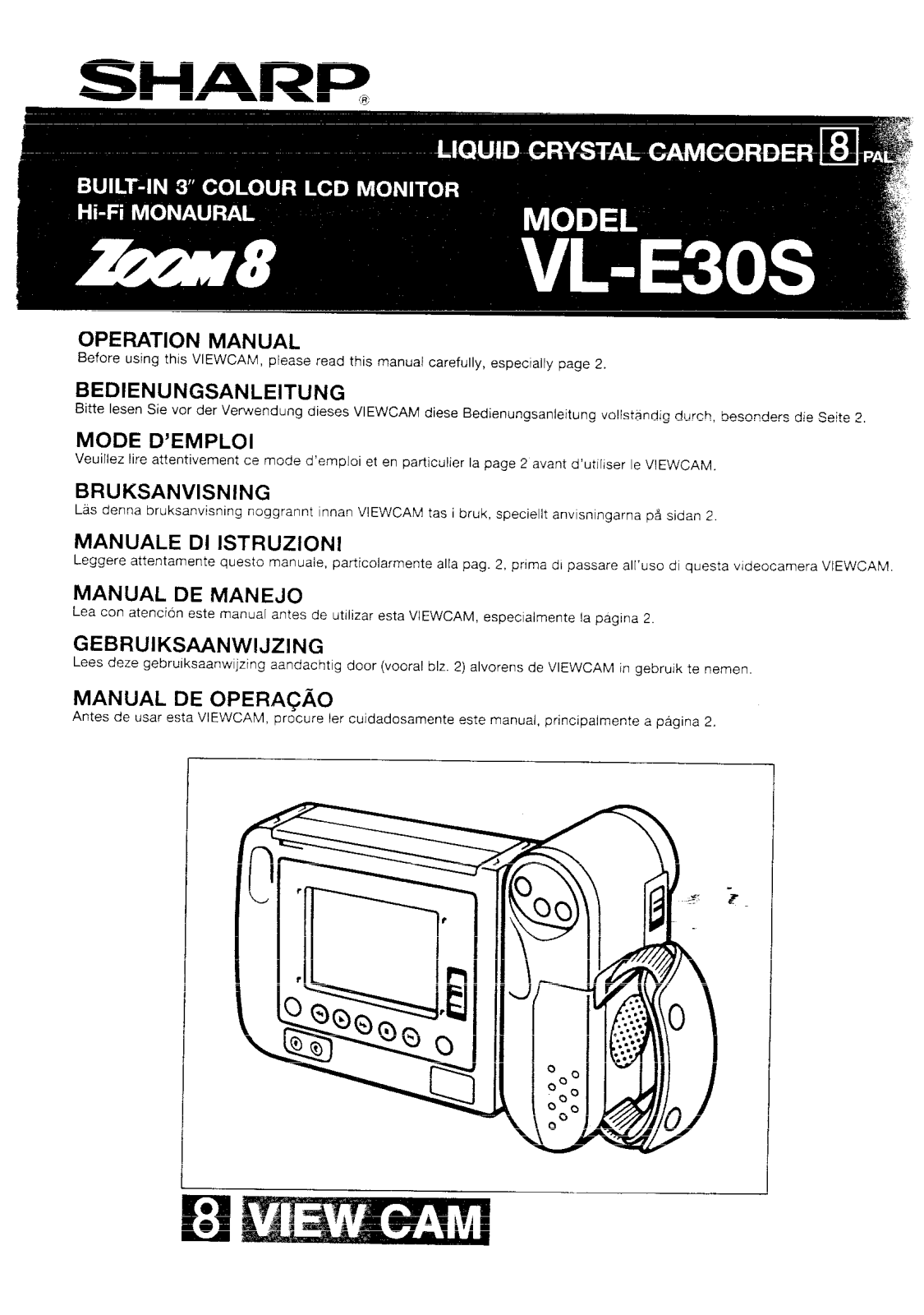 Sharp VL-E30S User Manual